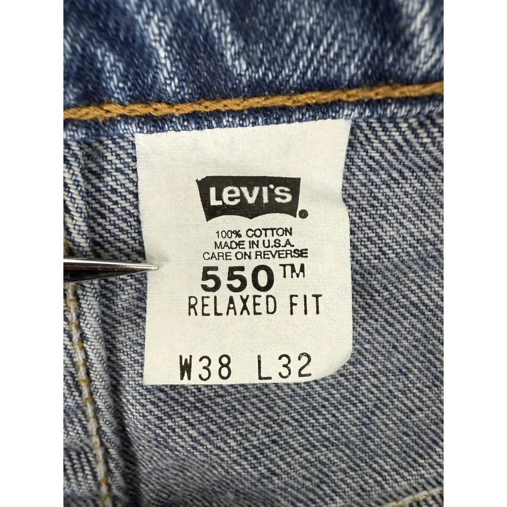 Vintage Levi's 550 Mens 38x32 Relaxed Fit USA 90's Blue Jeans Made In USA‎